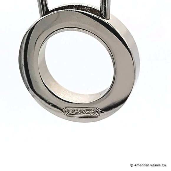 NWT COACH Vintage Sky Blue Enamel Pinch Lock Locket Keychain FOB purse charm - Picture 8 of 9